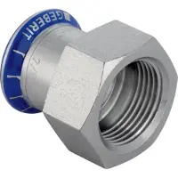 Geberit GE Mapress, acero inoxidable, pieza de transición, diámetro 22 mm, rosca Rp 3/4, 1 unidad.