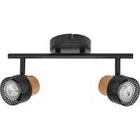 Ledvance imitación SPOT CORK, 2 x 3,4W, 460lm, negro, foco direccional, cabezales ajustables, versátil, foco para interiores, bombillas LED reemplazables, luz de color blanco cálido, casquillo GU10