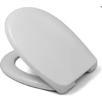 LUVETT Asiento de inodoro Haro O200, modelo WC-S, con sistema de cierre suave "Take off" y bisagras de acero inoxidable, color blanco