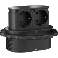 QUELLMALZ Element de enchufe Piccolino, 2 enchufes VDE, tipo Schuko, empotrable, color negro