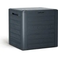 Prosperplast Caja de almacenamiento para jardín WOODEBOX, color marrón tierra, 140 litros