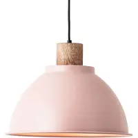 Brilliant Lámpara colgante decorativa Erena de en rosa claro. Regulable con la bombilla adecuada. Diámetro: 38 cm. Altura: 120 cm. 1 x E27, máximo 60 vatios. Material: metal/madera