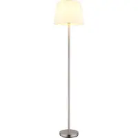 Globo Lámpara de pie Joris, níquel/blanco, tela, 151 cm de altura, E27