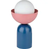 Osram Lámpara de mesa Decor Bowl, casquillo E14, azul/rosa, 200 mm. Lámpara de mesa, metal, vidrio, con colores contrastantes