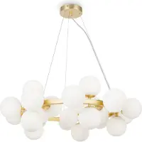 Maytoni Lámpara colgante Dallas, con 25 bombillas de casquillo G9, color dorado mate