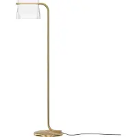 Maytoni Lámpara de pie moderna Cabaret LED, de vidrio transparente y metal de latón, de 8W, ideal para cocina, dormitorio, salón, comedor y vestíbulo