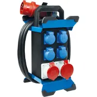 As Schwabe Distribuidor CEE-Standstrom con conector STECKY, 13 enchufes CEE, 400V, 32A, 5 polos