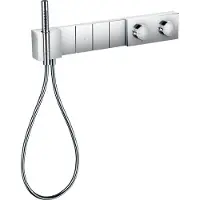 Axor Módulo termostático Select Axorn Edge para termostato de pared. Módulo 4, acabado cromado, para montaje empotrado. Juego completo para 4 salidas, acabado con incrustaciones de diamantes.