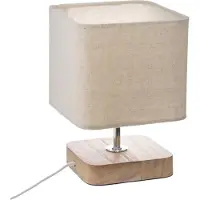 Atmosphera Lámpara de mesa Toxey, con pantalla de tela color beige