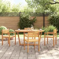 Prolenta Maison Exclusive - Mesa de comedor para jardín, ovalada, 150x90x75 cm, de madera maciza de acacia