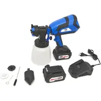 HBM Pulverizador de pintura eléctrico portátil de 20 voltios y 4,0 AH que incluye 2 baterías con depósito de 1000 ml