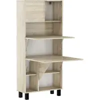 Homlando Estanterías plegables para escritorio, estanterías HOMI, muebles para oficina en casa, mesa de pared, mesa para ordenador, mesa para portátil, mesa plegable, acabado Sonoma roble
