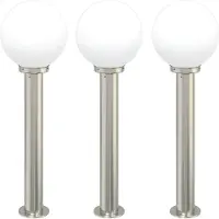 vidaXL Juego de 3 faroles colgantes, 80 cm, acero inoxidable, IP44