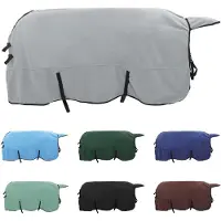 vidaXL Manta para caballo, gris claro y rosa, 155 cm, de poliéster y forro polar