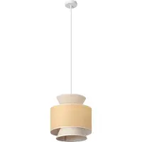 Osram Lámpara colgante con forma de cono Decor Wrap, casquillo E27, color beige, diámetro de 350 mm, fabricada con materiales naturales como rafia, mimbre y lino, ideal para un estilo bohemio