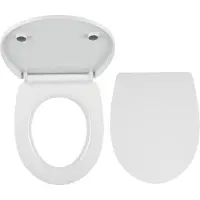 Novaservis Asiento de inodoro con sistema de descarga silenciosa, de color blanco