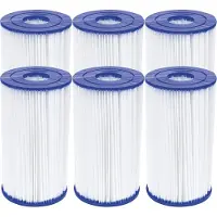 Bestway Cartucho de filtro Flowclear, tamaño IV, 14,2 x 25,4 cm, pack ahorro de 6 unidades