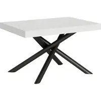 Itamoby - Mesa extensible de 140/244 x 90 cm, con estructura de haya, tablero blanco y patas en color antracita