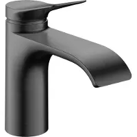 Hansgrohe Grifo monomando para lavabo Vivenis, acabado Brushed Black Chrome, sin kit de desagüe, tecnología CoolStart