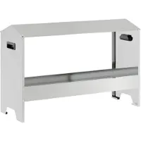 vidaXL Comedero para gallinas, color plateado, 81 x 32 x 53,5 cm, acero galvanizado