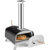 Costway : Horno de pizza para exteriores, portátil, de madera, que incluye un utensilio para extender la masa y una piedra para pizza