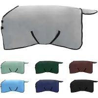 vidaXL Manta para caballo, gris claro y rosa, 115 cm, de poliéster y forro polar