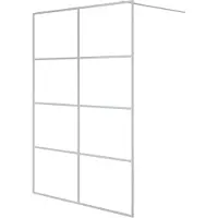 Syfax Mampara de ducha vidrio ESG transparente plateado 140x195 cm