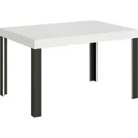 Itamoby - Mesa extensible de 130/234 x 90 cm, línea Esche, color blanco, patas en color antracita