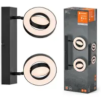 Ledvance Lámpara de techo LED , modelo Saturn, color negro, 21W, 2180 lúmenes, 3000K/4200K/6500K, tecnología CLICK-CCT