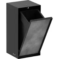 Hansgrohe XtraStoris Rock, cubo de basura empotrable con puerta azulejable, dimensiones 300/150/140, color mate