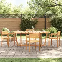 Prolenta Maison Exclusive - Mesa de comedor para jardín, ovalada, 200x90x75 cm, de madera maciza de acacia