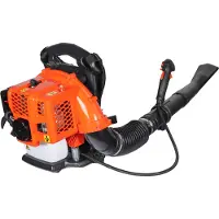 Wiltec Soplador de hojas de 1,7 CV, modelo para uso con mochila, soplador de hojas a gasolina con depósito de 1,2 litros, soplador de hojas a gasolina de un solo mando, incluye boquillas