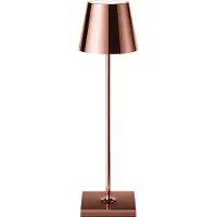 Sigor Lámpara de mesa LED con batería, conector USB-C, 38 cm, color cobre, 2,2W, FlexMood, 2200K/2700K, IP54, 168/197 lúmenes, Ra85