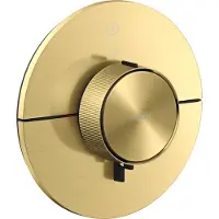 Axor ShowerSelect ID, termostato empotrado, redondo, para un caudal, acabado en latón cepillado