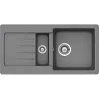 Schock Fregadero de granito Typos D-150S, dimensiones 435 x 860 mm, acabado cromo. Modelo: TYPD150SUGCR