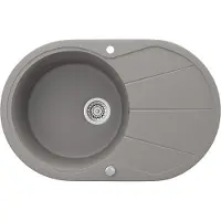 Bergström Fregadero Hormigón 78 x 50 cm Redonda con tendedero, Model 29493