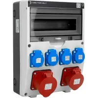 Doktorvolt Distribuidor de energía para construcción, 32A/16A, CEE, 4x230V. Distribuidor de energía para pared, modelo TGD, sin fusibles. Marca , modelo DV-6029-D