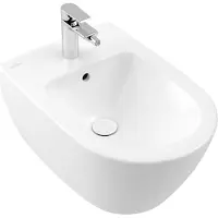 Villeroy & Boch Grifo monomando para bidé de la marca V&B, modelo Liberty, con sistema de desagüe con varillas y acabado cromado