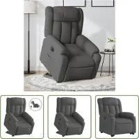 The Living Store Sillón reclinable eléctrico "" con sistema de elevación, color gris oscuro, tapizado en tela