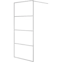 Syfax Mampara de ducha vidrio ESG transparente plateado 90x195 cm