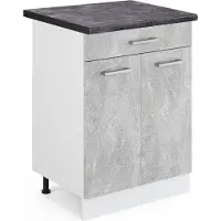 Vicco Mueble bajo de cocina R-Line Hormigón 60 cm con cajón, ET Antracita, Model 45827