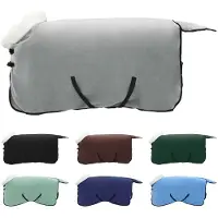 vidaXL : Manta para caballo, completa, gris claro, 75 cm, polarfleece