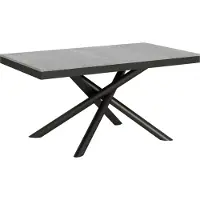 Itamoby - Mesa extensible de 160/264 x 90 cm, modelo Famas Evolution, estructura y patas en color gris cemento, tablero en color antracita