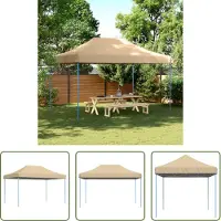 The Living Store Tienda de campaña plegable tipo "pop-up" de la marca Living Store, color beige, dimensiones 440x292x315 cm