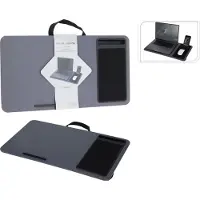 H&S Bandeja para portátil con almohadilla, color gris - bandeja ergonómica para las piernas de 57x30,5 cm