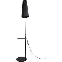 TK Lighting Lámpara de pie con pantalla, 170x36 cm, color negro, diseño moderno "Zing"