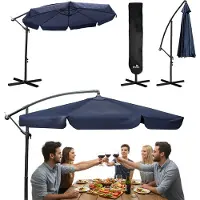 Plonos Sombrilla plegable para jardín, con 8 segmentos y 350 cm de diámetro, con funda PL-881