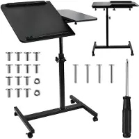 Macleans Soporte/escritorio móvil para ordenador portátil , color negro, con altura ajustable de 59 a 89 cm, capacidad máxima de 30 kg, modelo MC-121 B