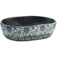 Syfax Lavabo sobre encimera ovalado cerámica y azul 47x33x13 cm