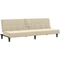 Syfax Sofá cama con portavasos tela crema